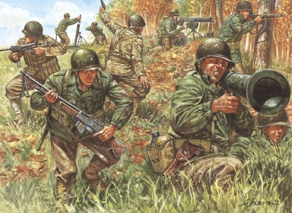 Image 0 of Italeri 1/72 WWII US Infantry 2nd Division Soldiers Set 6046
