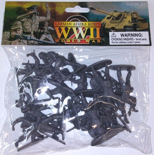 Image 0 of 1/32 54mm WWII German Afrika Corps Grey Figures Bagged Set