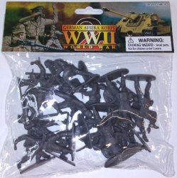 1/32 54mm WWII German Afrika Corps Grey Figures Bagged Set