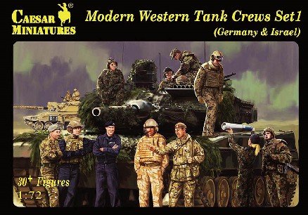 Image 0 of Caesar Miniatures 1/72 Modern Western Tank Crews Set 1 Germany & Israel Set H102