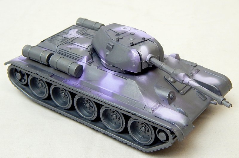 World War II Russian T-34 Style Grey Camo Plastic Tank