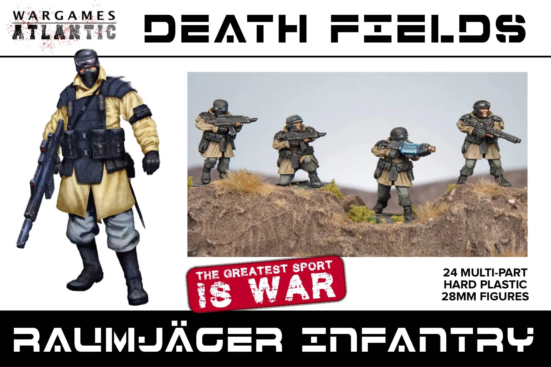 Wargames Atlantic Death Fields Raumjager Sci-Fi Fantasy 28mm Figures Set F001