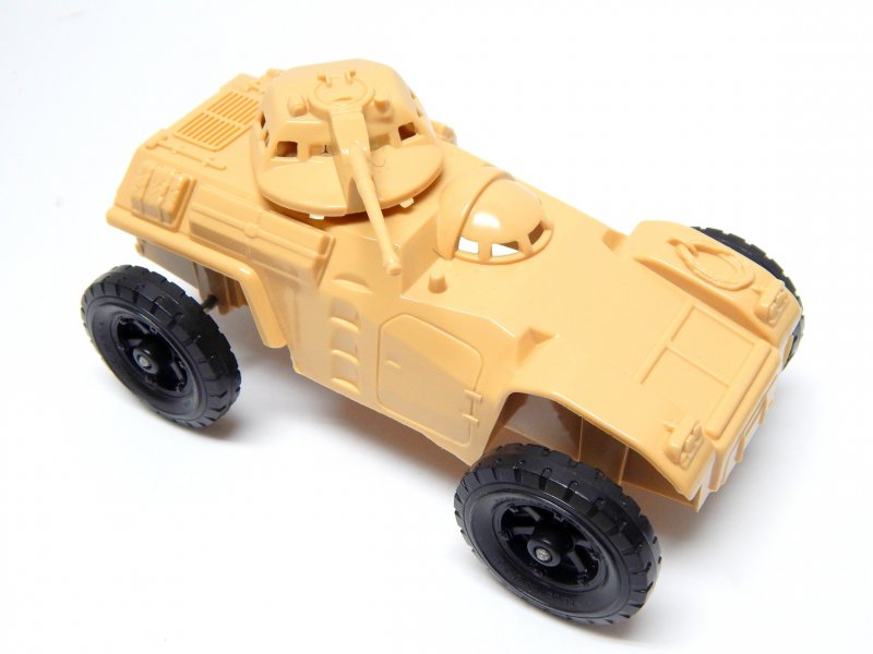 Image 0 of Timmee Processed Plastic Tan Wide Axle Army Armored Car (pre-owned)