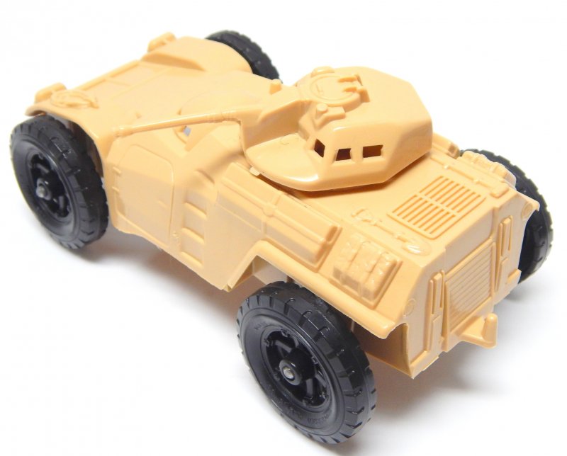 Image 1 of Timmee Processed Plastic Tan Wide Axle Army Armored Car (pre-owned)