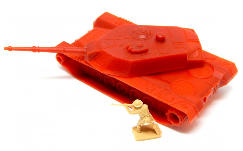 Image 1 of HO Scale Abrams 'Red' Plastic Military Modern Tank