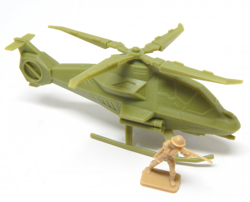 Image 0 of Modern Sci-Fi Style HO Scale Green Plastic Attack Helicopter