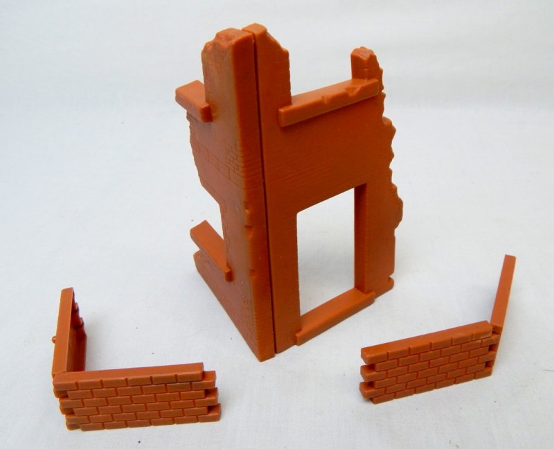 Image 0 of Corner Building And Brick Walls Ruins Diorama Set