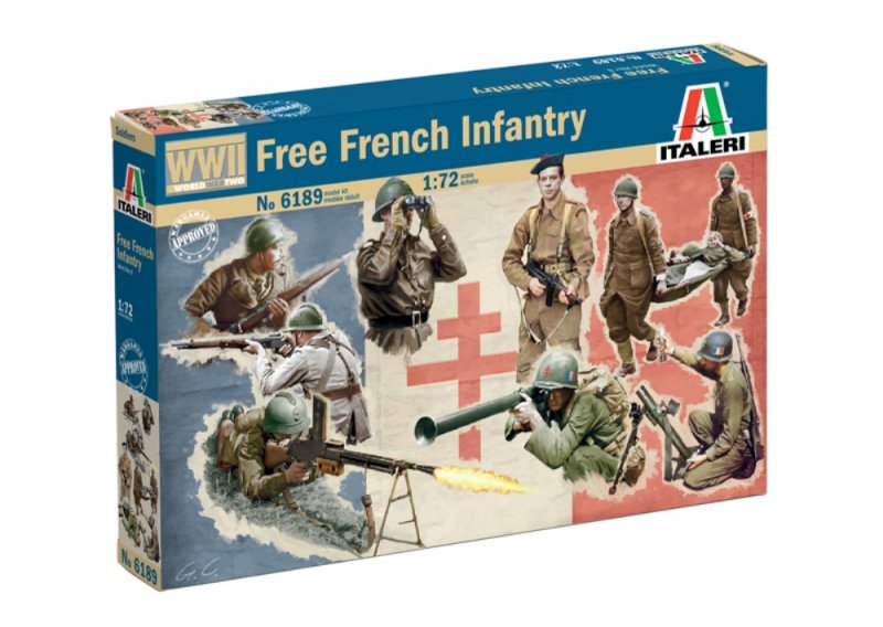 Image 0 of Italeri 1/72 WWII Free French Infantry Soldiers Set 6189