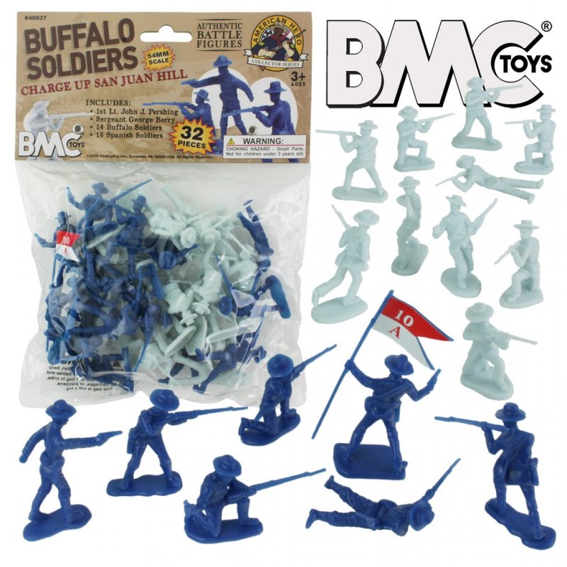 Image 0 of BMC 54mm San Juan Hill Buffalo Soldiers Figure Playset