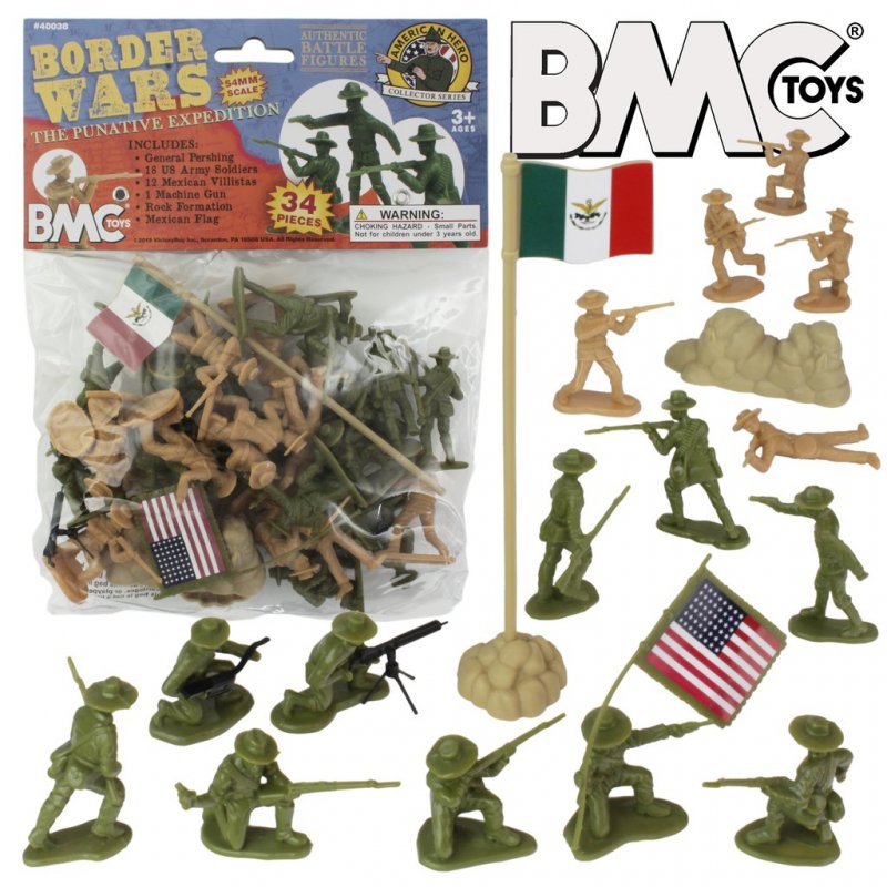 Image 0 of BMC 54mm Border Wars US Army & Mexican Villistas Figure Playset