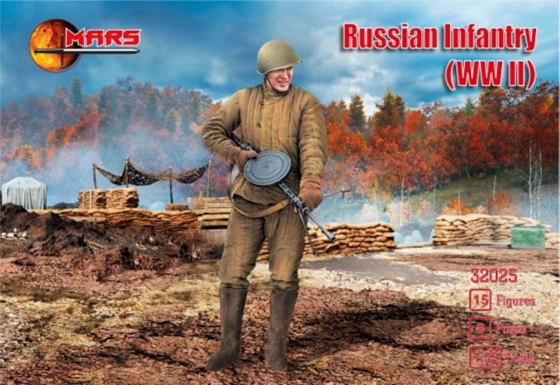 Image 0 of Mars 1/32 WWII Russian Infantry Soldiers Set 32025