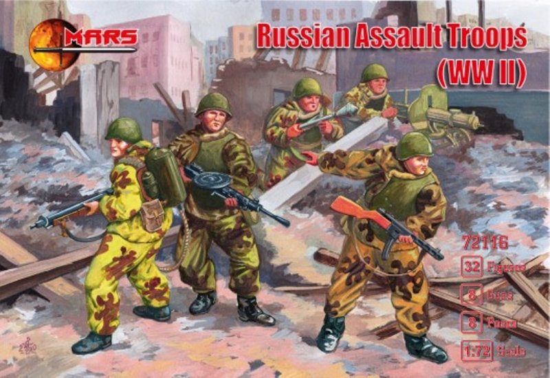 Image 0 of Mars 1/72 WWII Russian Assault Troops Soldiers Set 72116