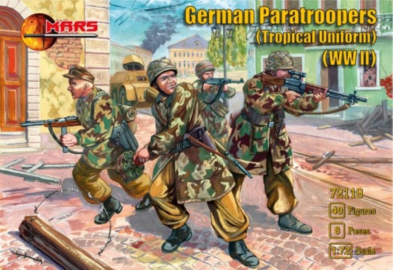 Image 0 of Mars 1/72 World War II German Paratrooper Tropical Uniform Soldiers 72119 