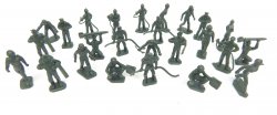 Marx Recast Plastic 25 Figures Air Force Green Personnel Set