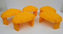 Set Of 5 MPC Recast Plastic Native Village Huts