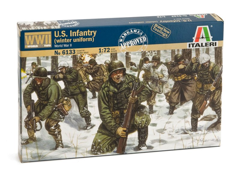 Image 0 of Italeri 1/72 WWII U.S. Infantry Winter Uniform Soldiers Set 6133