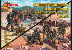 Mars 1/72 World War II German Paratroopers Tropical Uniform w/ Guns Set 72123