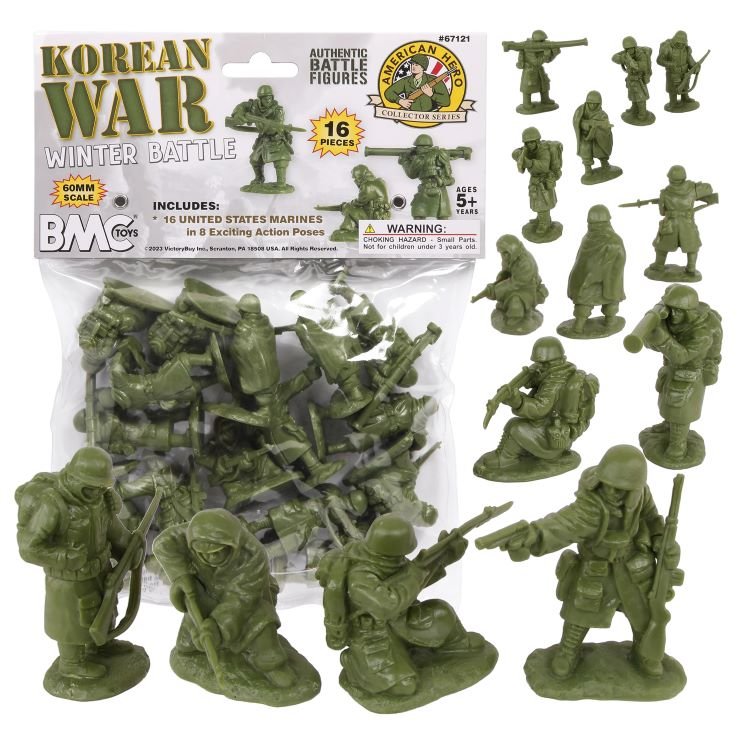 thumbnail image 2 of BMC 1:32 Scale 54mm US Marines Olive Green Plastic Toy Soldiers - 36 Piece Set For Iwo Jima Diorama (40034) 2 of 5