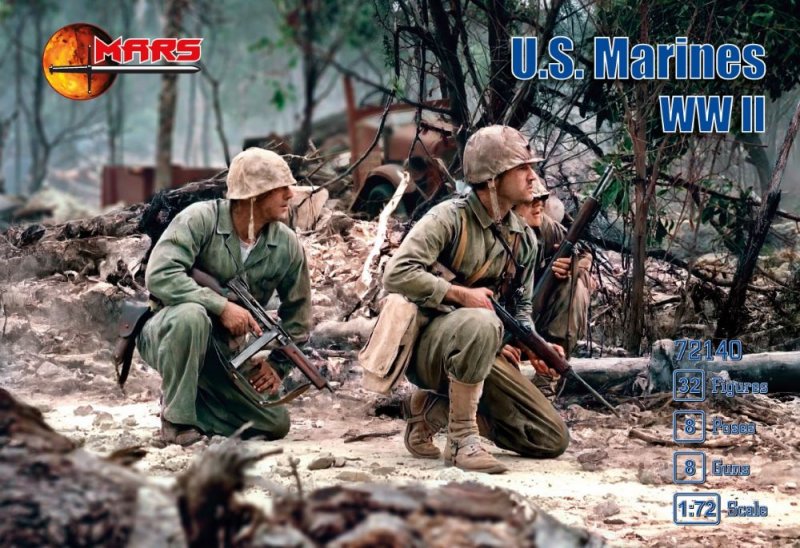 Image 0 of Mars 1/72 WWII U.S. Marines Soldiers Set 72140 