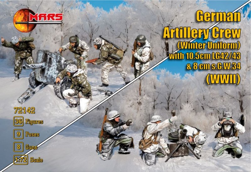 Image 0 of Mars 1/72 WWII German Artillery Crew w/ Guns Set 72142