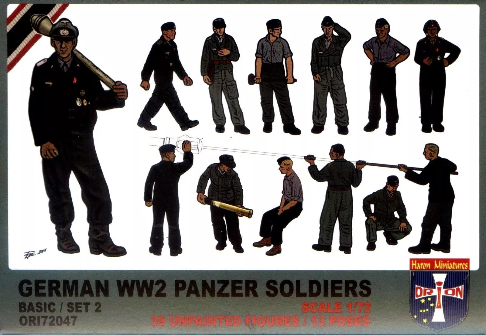 Orion Figures 1/72 WWII German Panzer Soldiers Set 2 72047