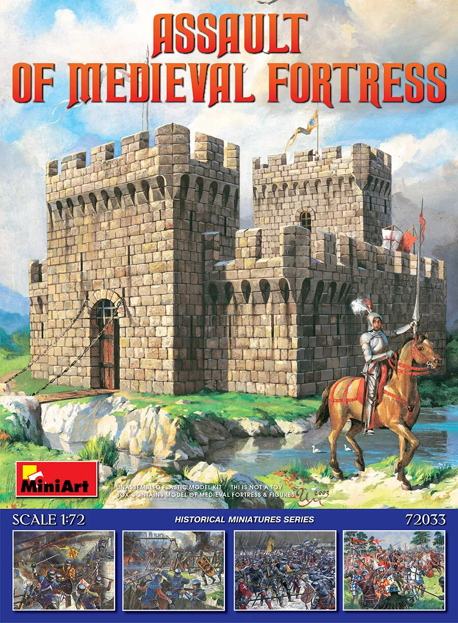 Image 0 of Miniart Models 1/72 Assault Medieval Fortress w/ 4 Sets Figures Kit 72033 