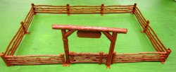 Marx Western Arch, Gate And Fence Section Brown Plastic