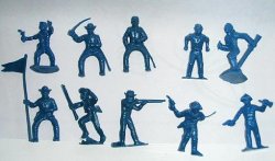 Marx 45mm Cavalry And Pionners Set 25 Figures Blue
