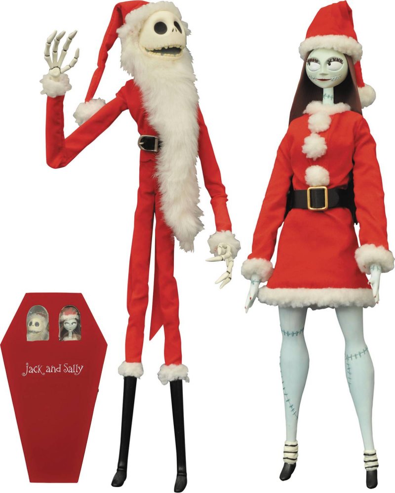 diamond select toys nightmare before christmas jack and sally coffin doll set