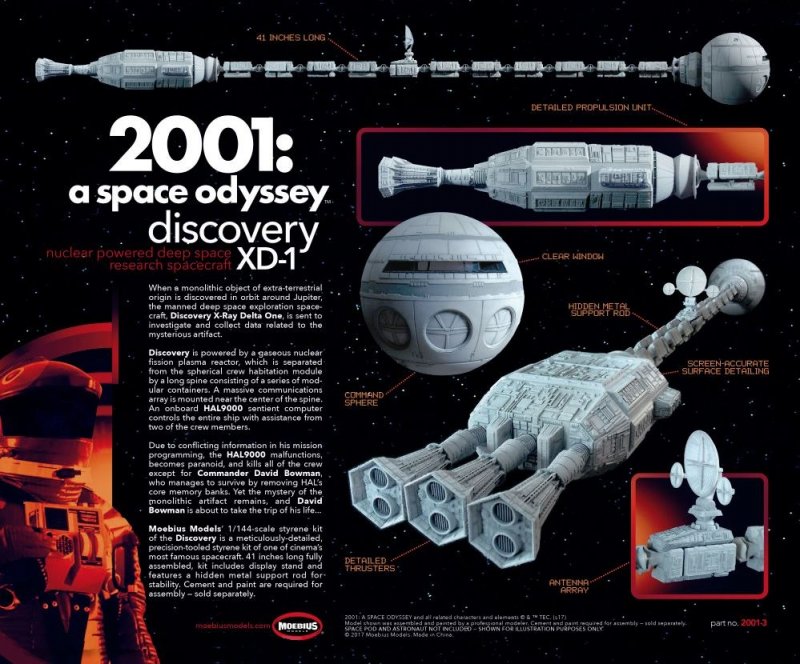 NEW IN STOCK MOEBIUS 2001 A Space Odyssey Discovery 1/350 Model Kit 184MB202 