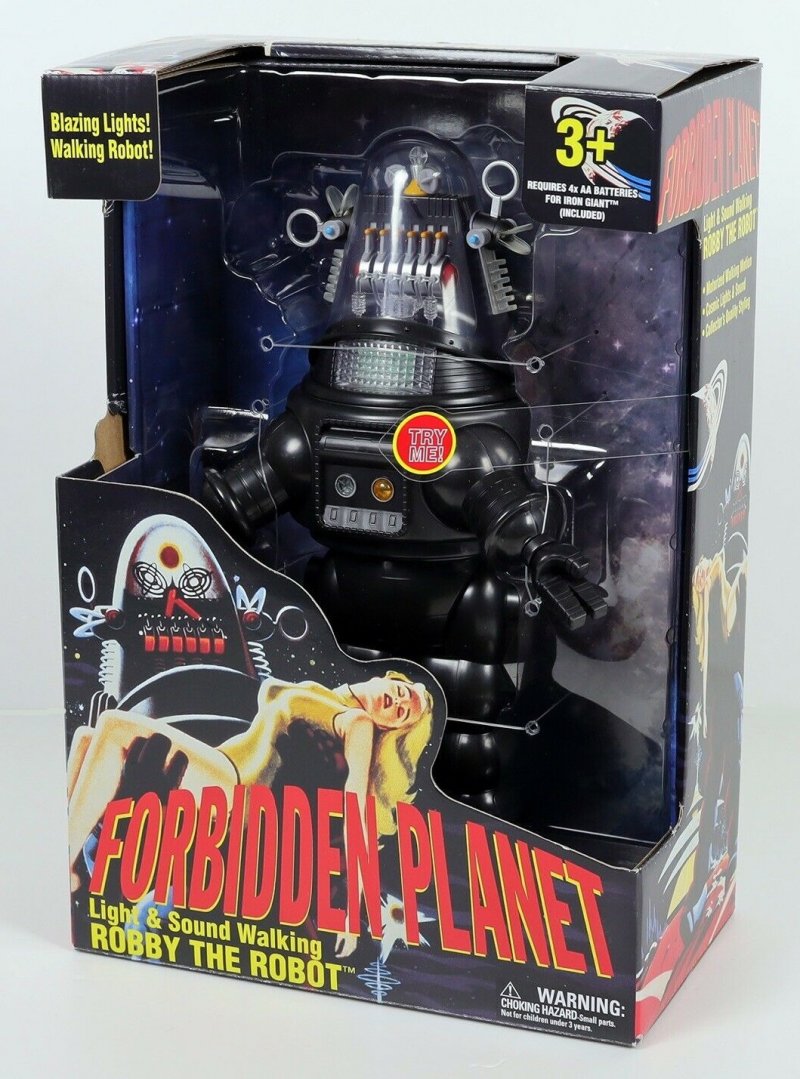 LIGHT AND SOUNDS WALKING ROBBY THE ROBOT FORBIDDEN PLANET 15 INCH *UK STOCK* 