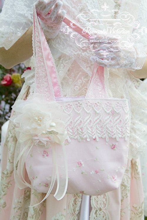 Victorian Pink Lace Handbag