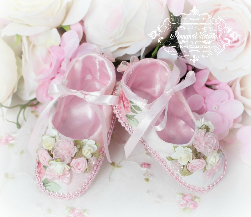 Pink Roses Baby Shoes