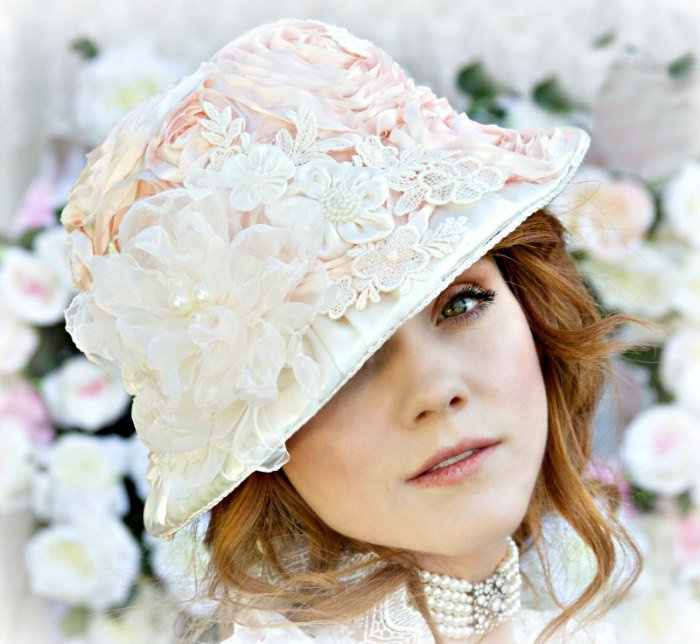 Image 1 of Rose Blush Victorian Hat