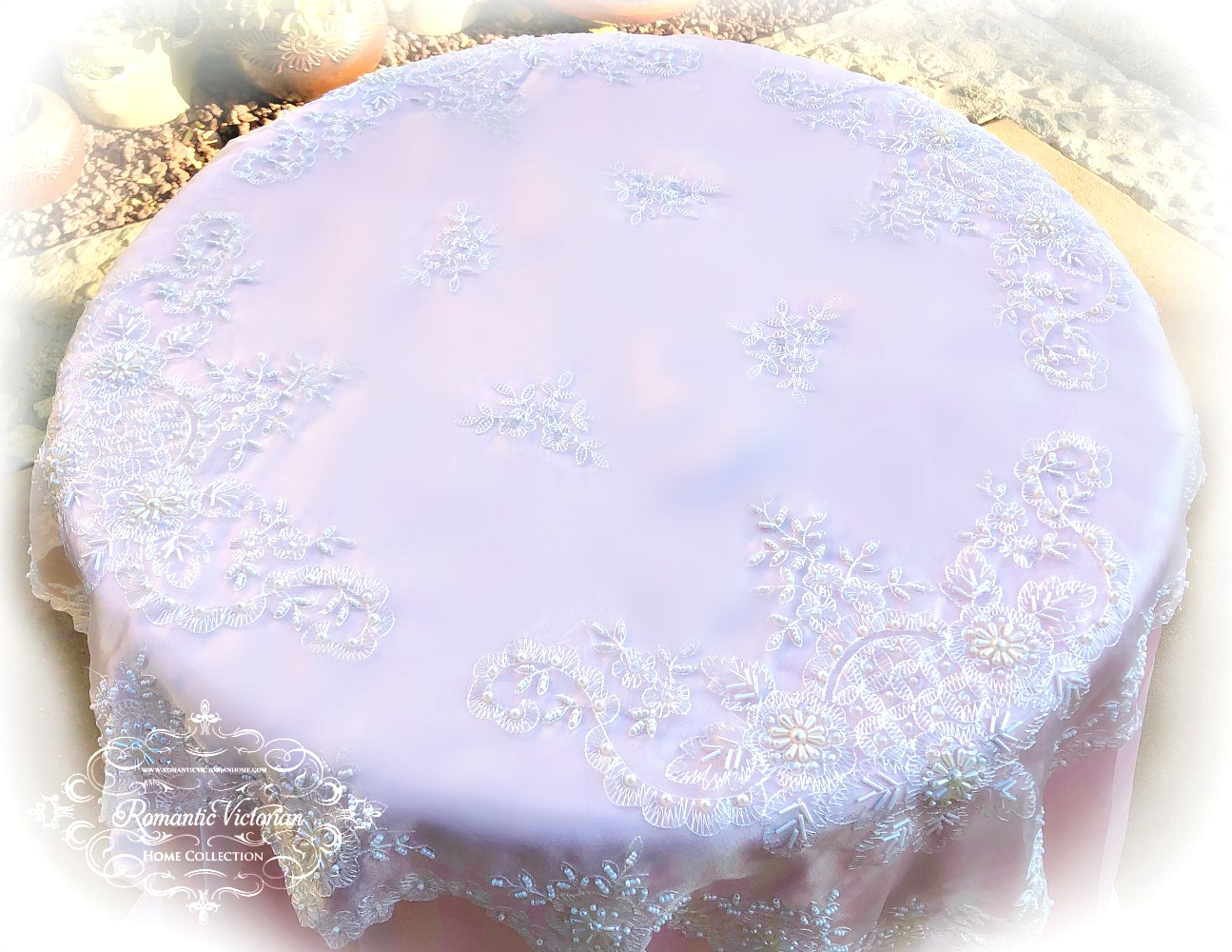 Image 4 of Romantic Victorian Tea Table Beaded Topper