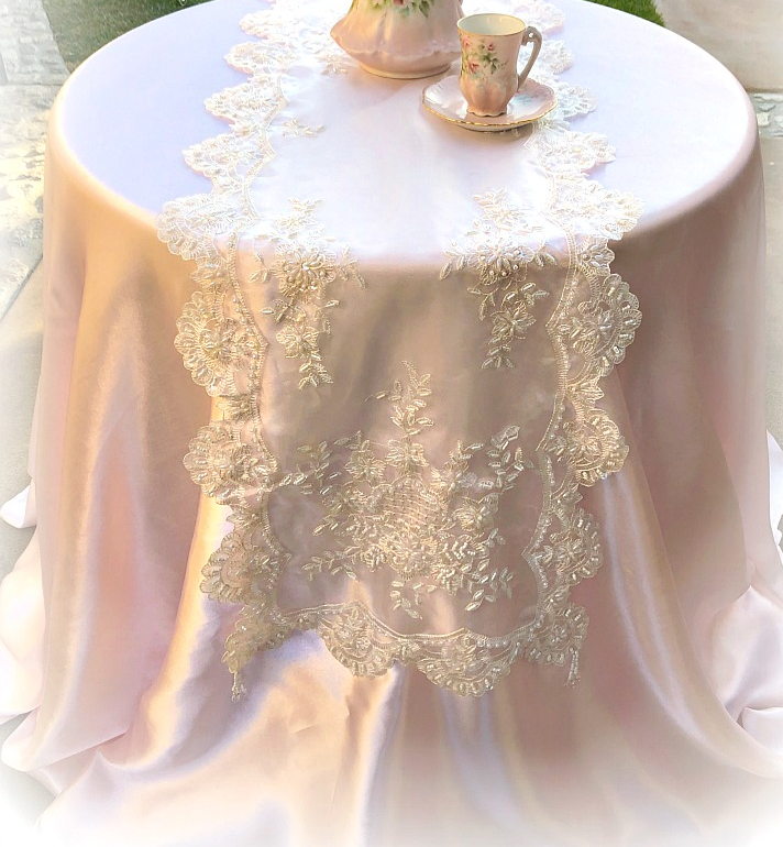 Image 1 of Romantic Victorian Beaded Table Runner