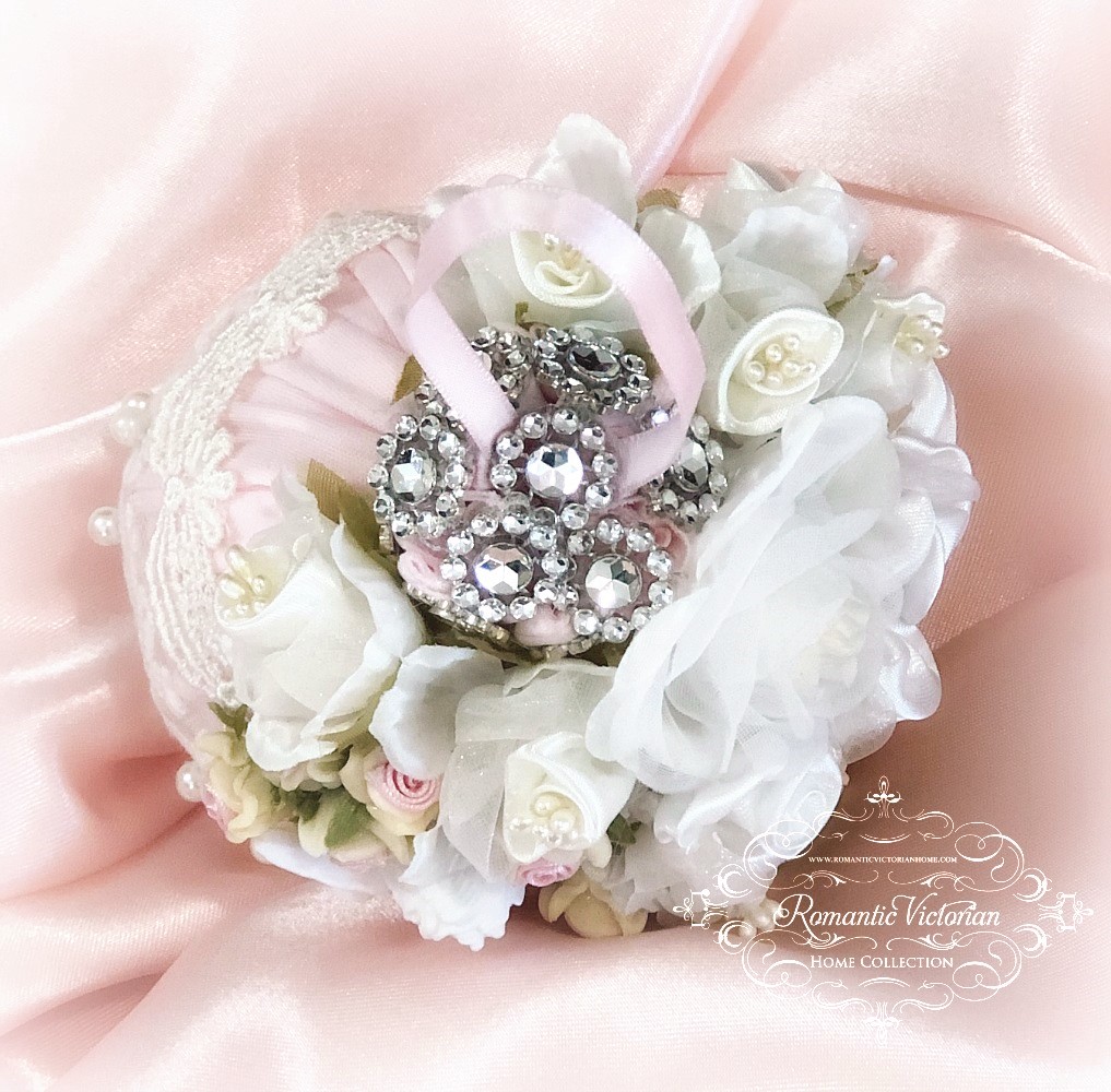 Image 3 of Shabby Pink Cherub Ornament Round