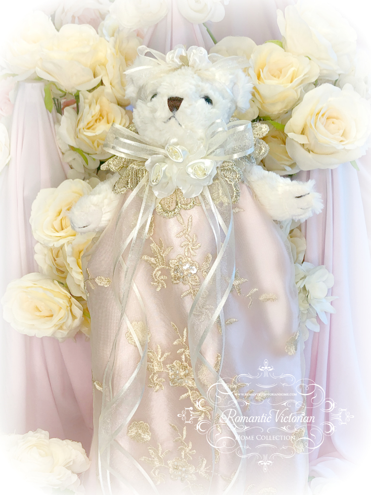 Image 2 of Rose Gold Romantic Victorian Teddy Bear