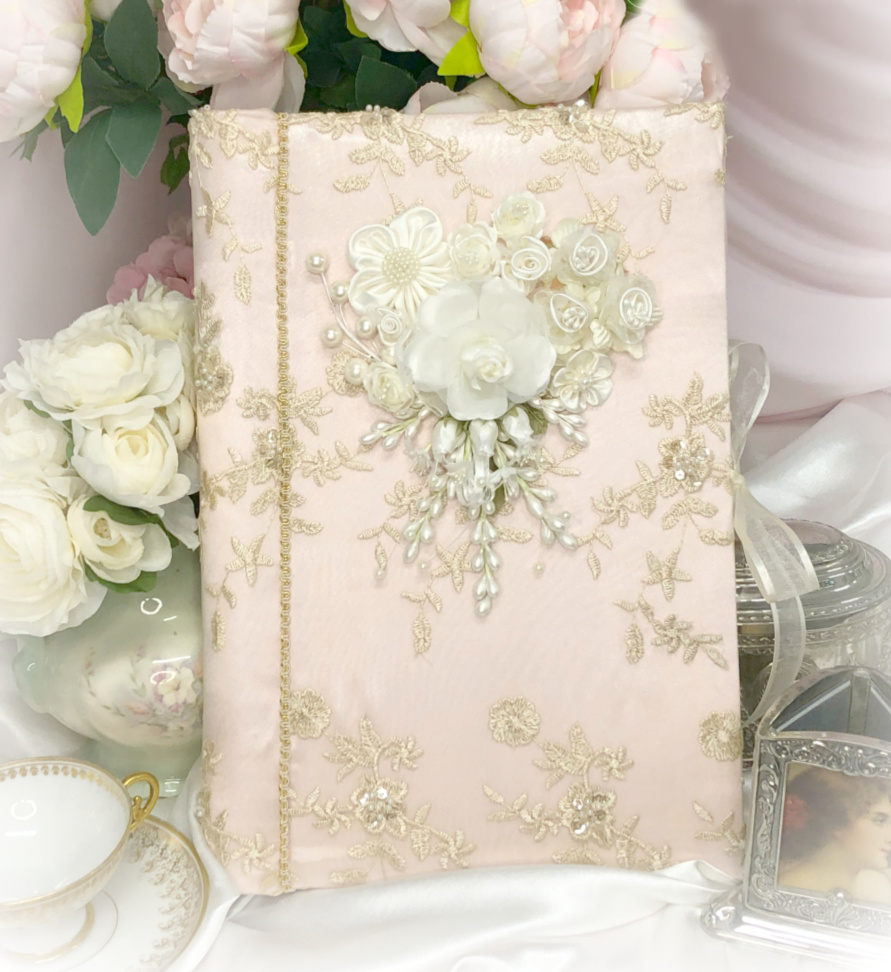 Image 1 of Large Rose Gold Romantic Victorian Photo Album