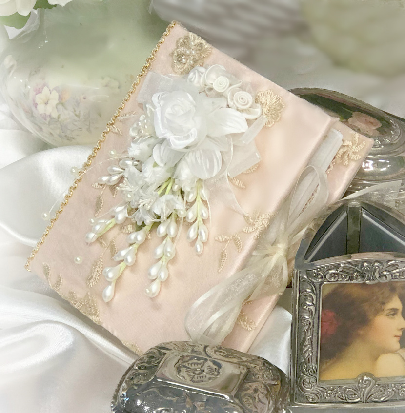 Image 1 of Small Rose Gold Romantic Victorian Photo Album