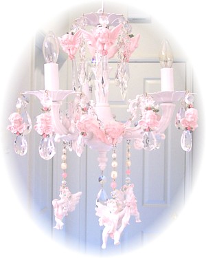 Image 1 of Medium Pink Cherub Chandelier Charms