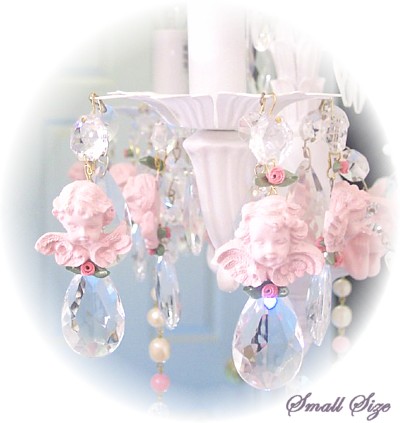 Small Pink Cherub Chandelier Charms 