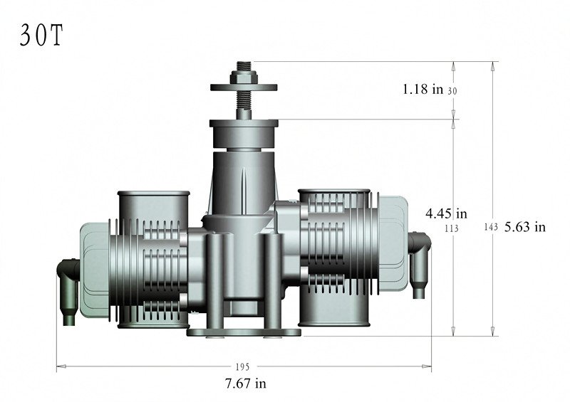 Image 8 of Stinger 30cc TWIN Cylinder Gas Engine 