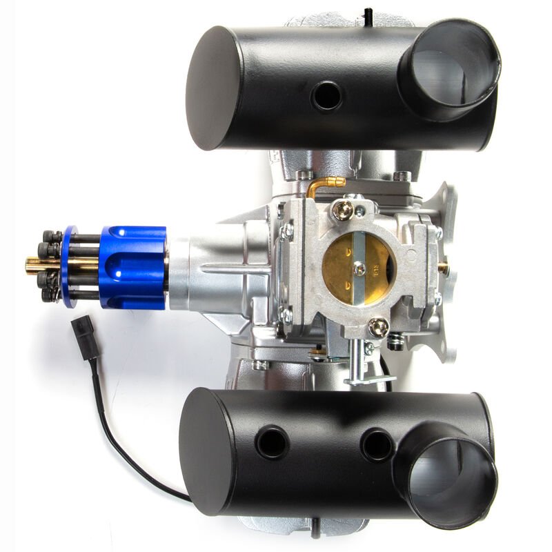Image 5 of DLE-130cc Twin Gas Engine with Electric Ignition and Mufflers