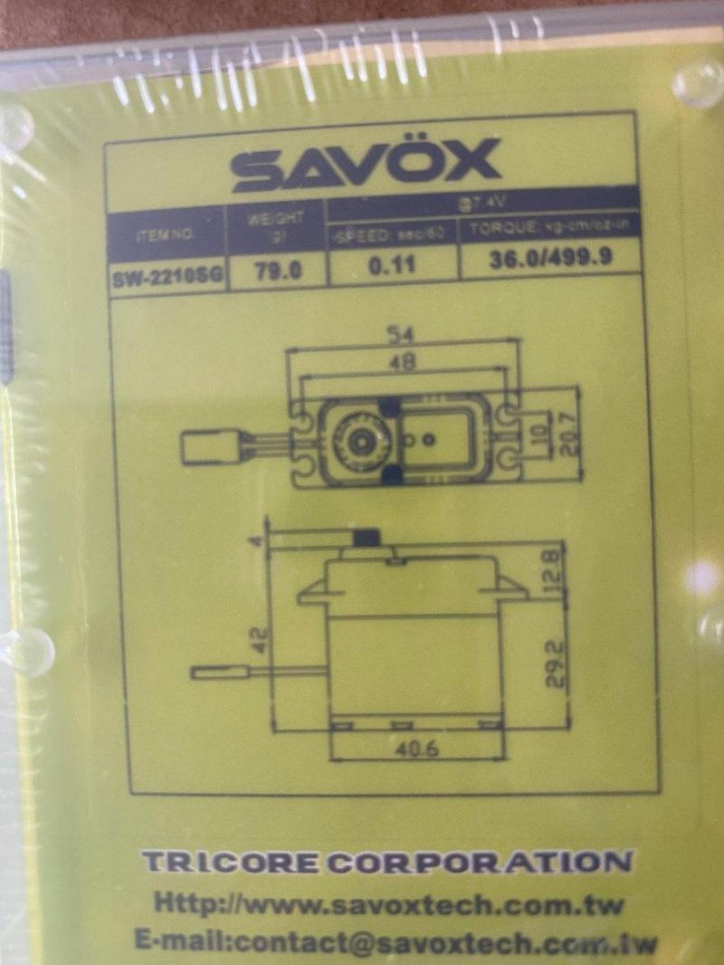 Image 1 of Savox 2210SG-BE Waterproof Premium, HV, Brushless, Digital Servo 0.11 /500