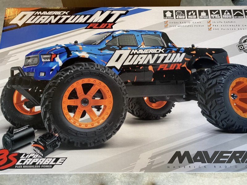 Image 2 of  HPI Quantum MT Flux 80A Brushless 1/10 4WD Monster Truck, Ready To Run - Blue
