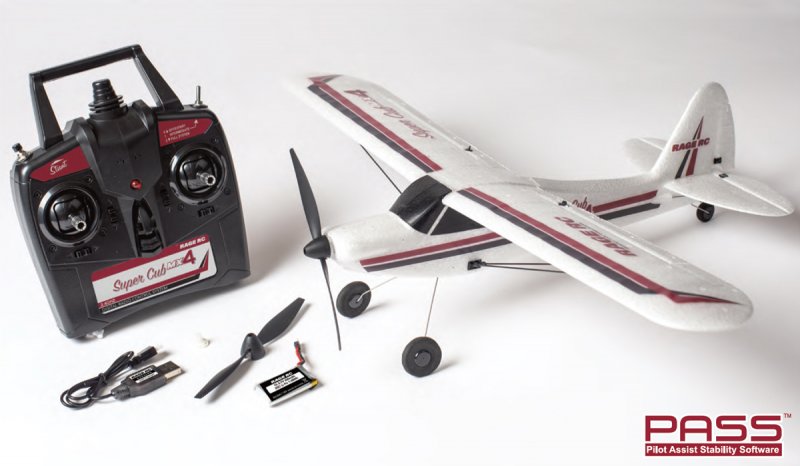 Image 4 of Rage Super Cub MX4 Micro EP 4-Channel RTF Airplane with PASS System