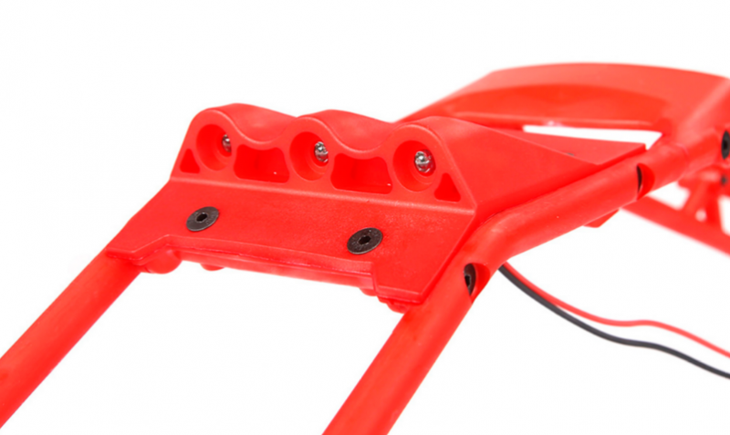 Image 1 of 1/5 Baja Red Nylon Roll Cage with LED Lighted Roof Scoop