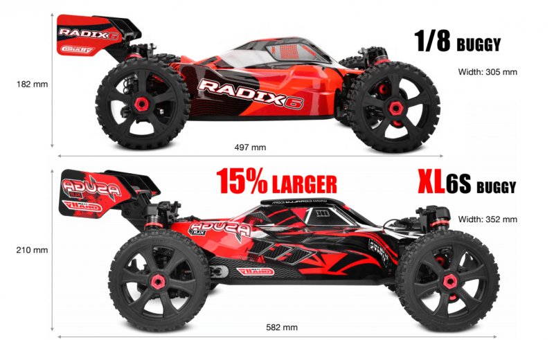 Image 9 of Corally Asuga XLR 6S RTR Racing Buggy - Red, Large Scale