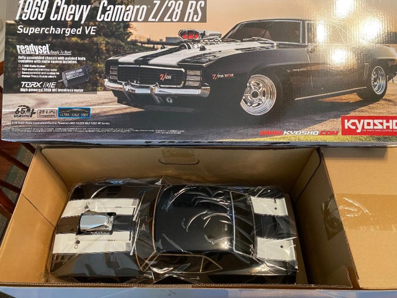 Image 1 of Fazer Mk2 1969 Chevy Camaro Z/28 RS Supercharged VE, Tuxedo Black, 1/10 Electric